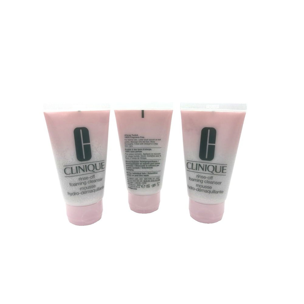 Clinique‎ Rinse off Foaming Cleanser Mousse 1.7 Fl oz / 50ml x Set of 3